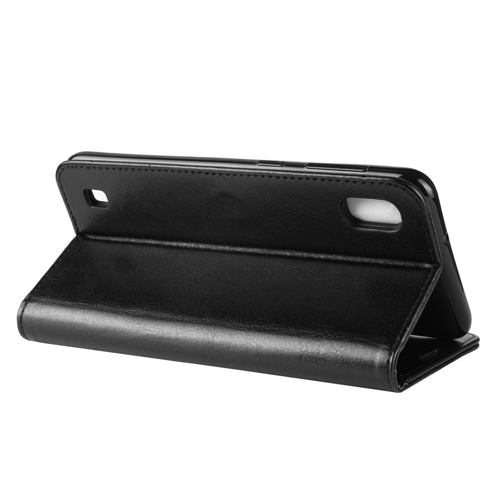Crazy Horse Wallet Leather Mobile Cover for Samsung Galaxy A10