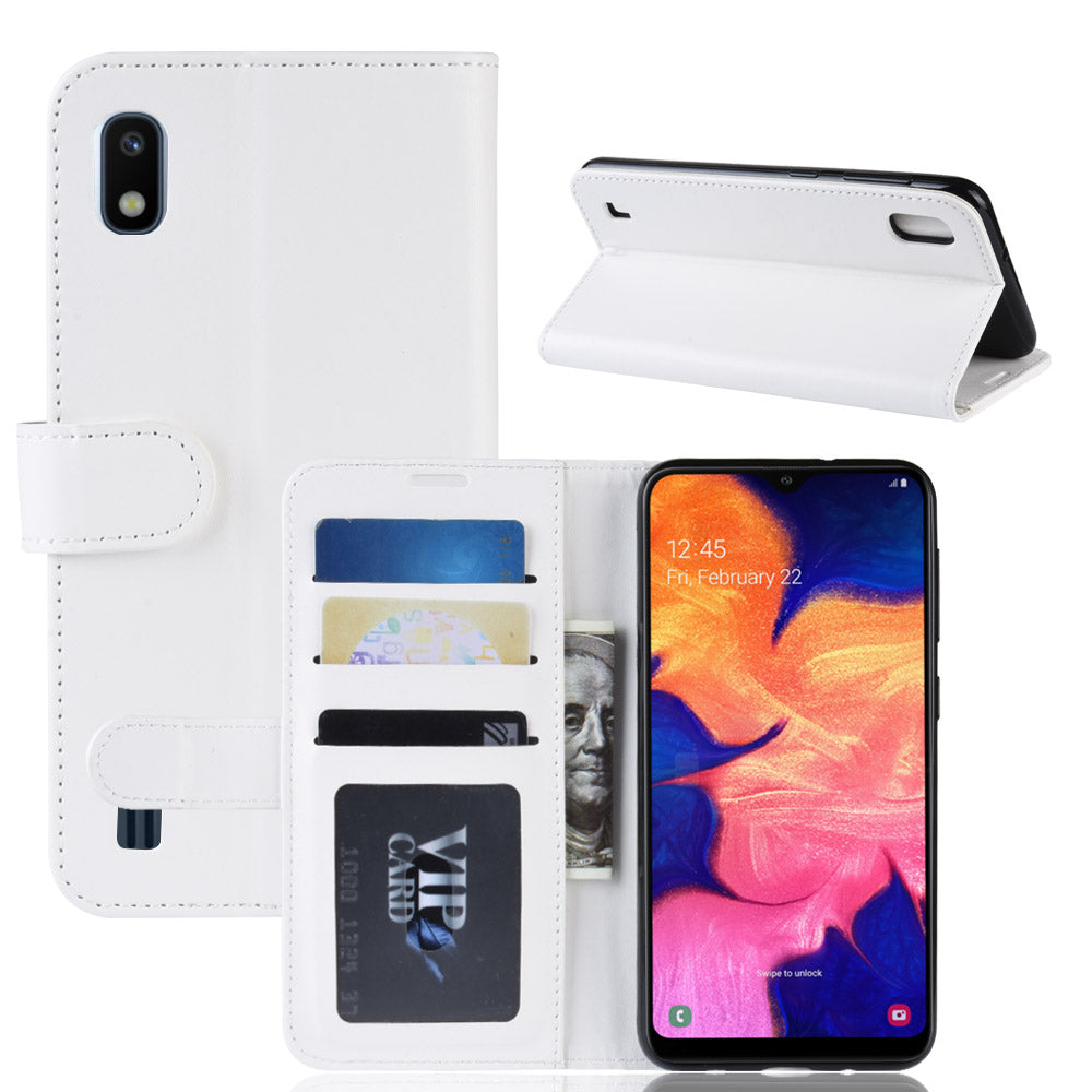 Crazy Horse Wallet Leather Mobile Cover for Samsung Galaxy A10