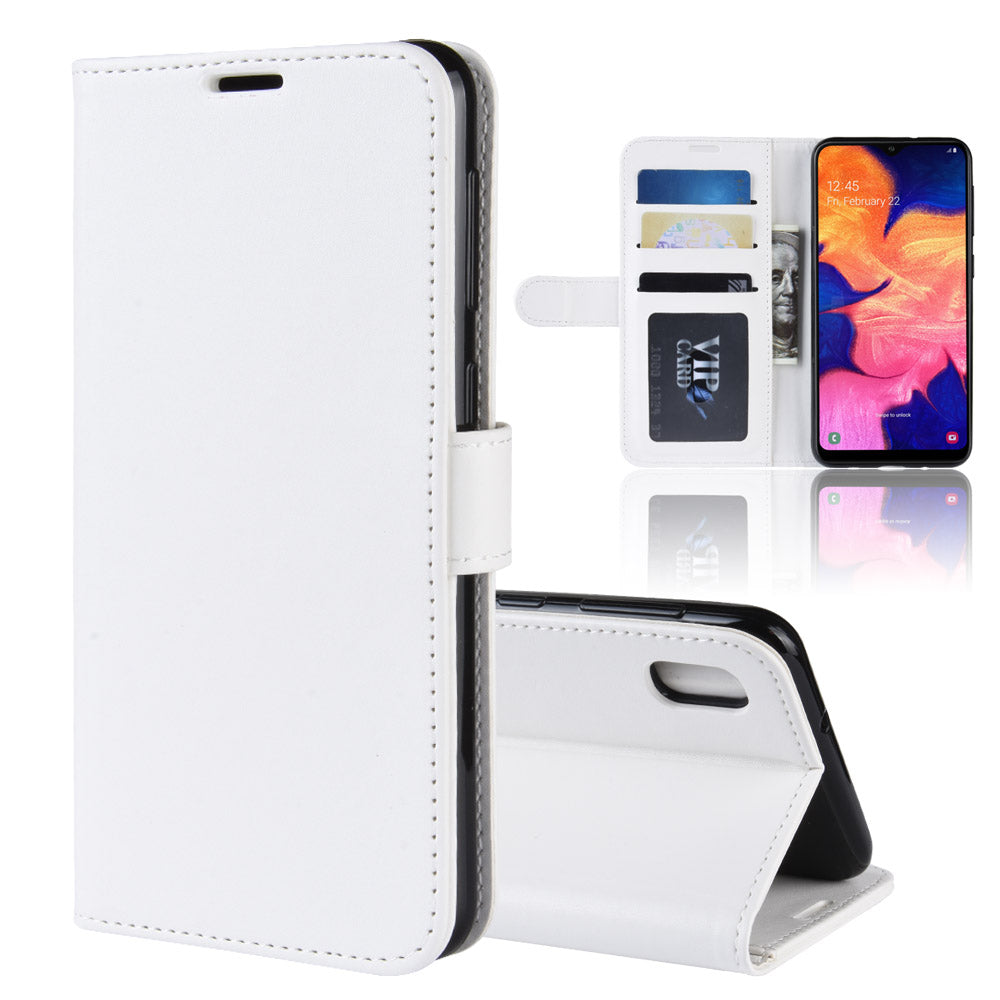 Crazy Horse Wallet Leather Mobile Cover for Samsung Galaxy A10