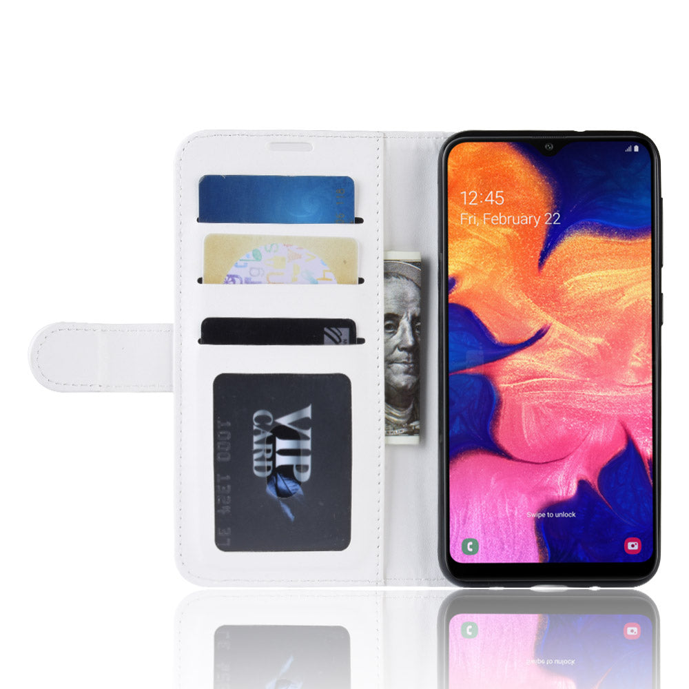 Crazy Horse Wallet Leather Mobile Cover for Samsung Galaxy A10