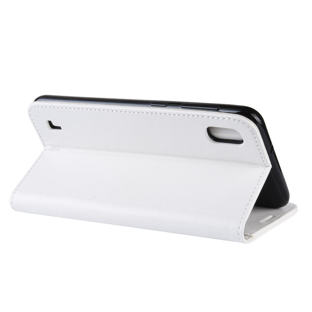 Crazy Horse Wallet Leather Mobile Cover for Samsung Galaxy A10