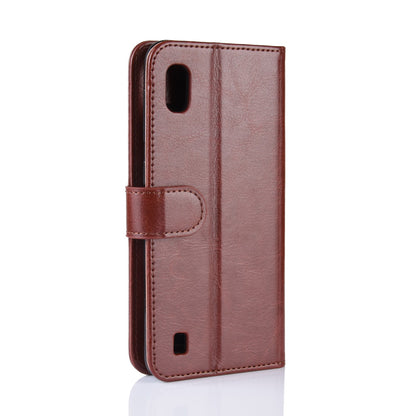 Crazy Horse Wallet Leather Mobile Cover for Samsung Galaxy A10