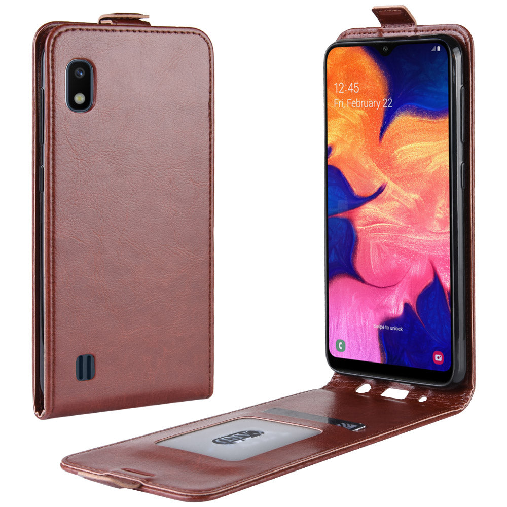 Crazy Horse Vertical Flip Leather Protective Case for Samsung Galaxy A10