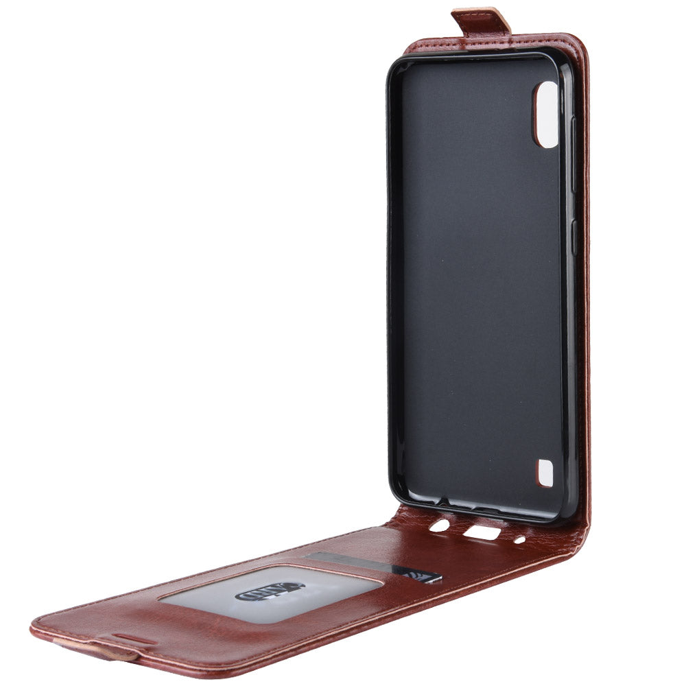 Crazy Horse Vertical Flip Leather Protective Case for Samsung Galaxy A10