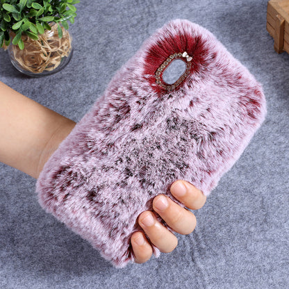 Soft Fur Coated Rhinestone TPU Case for Samsung Galaxy A10
