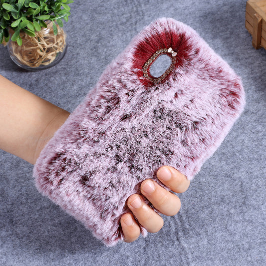 Soft Fur Coated Rhinestone TPU Case for Samsung Galaxy A10