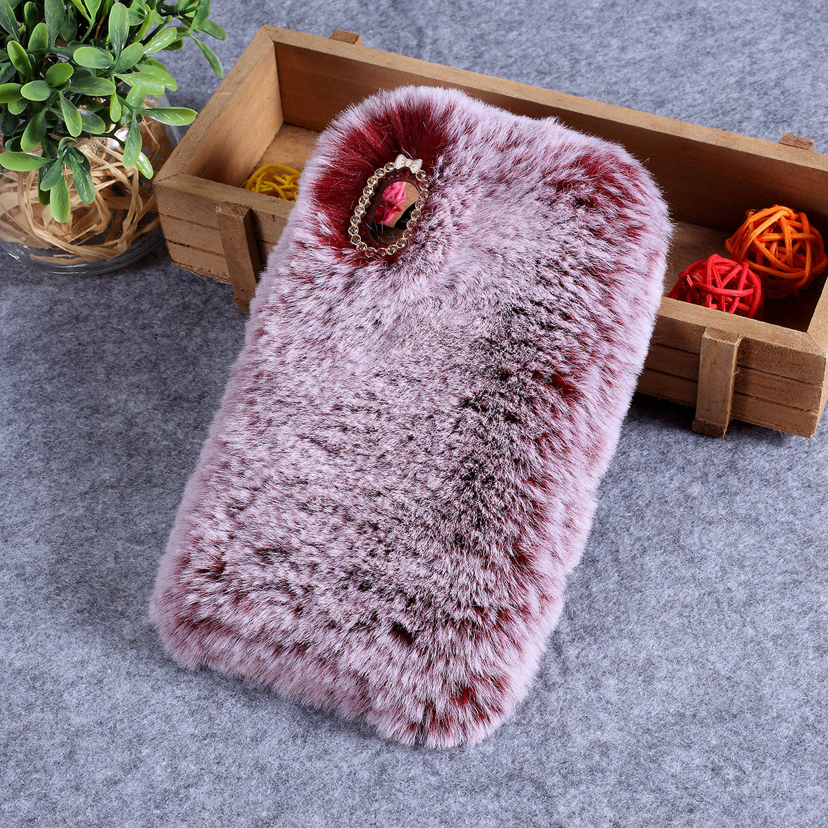 Soft Fur Coated Rhinestone TPU Case for Samsung Galaxy A10