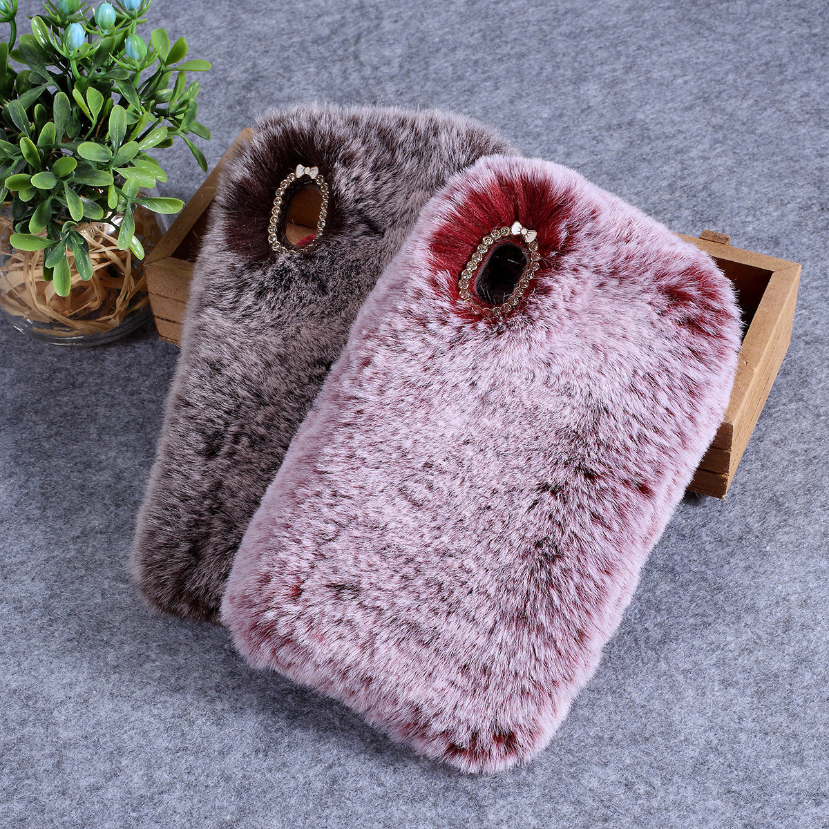 Soft Fur Coated Rhinestone TPU Case for Samsung Galaxy A10