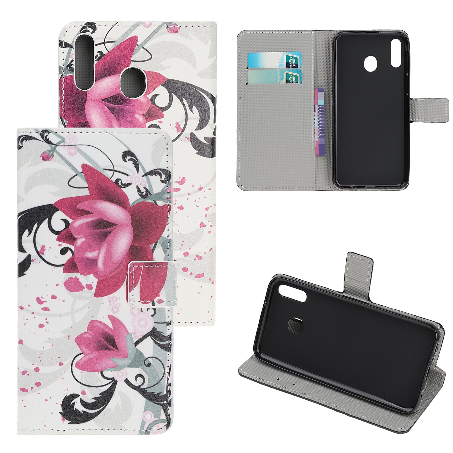 Pattern Printing Leather Wallet Stand Case for Samsung Galaxy A40