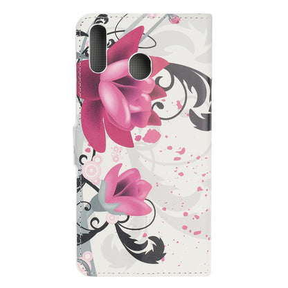 Pattern Printing Leather Wallet Stand Case for Samsung Galaxy A40