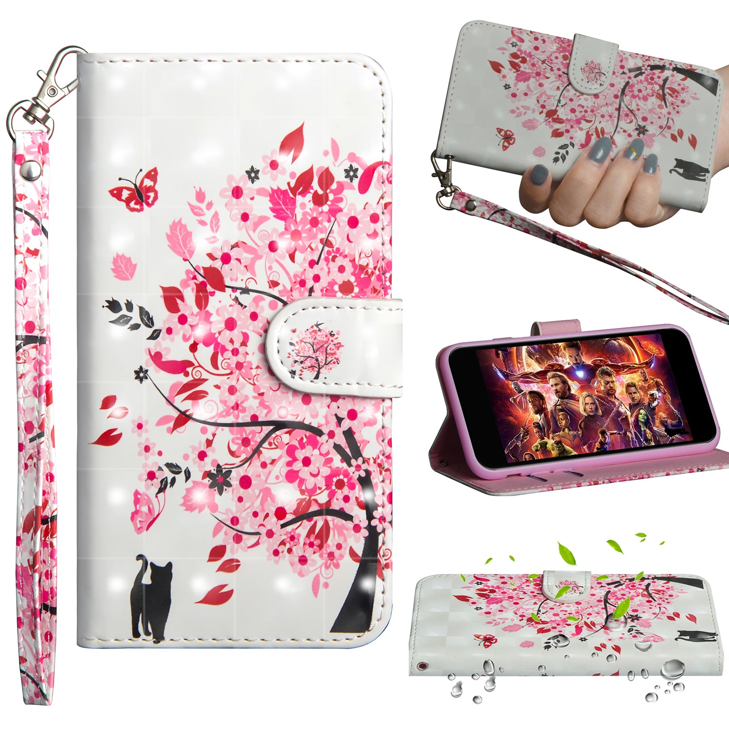 Light Spot Decor Patterned Leather Wallet Phone Casing for Samsung Galaxy A10