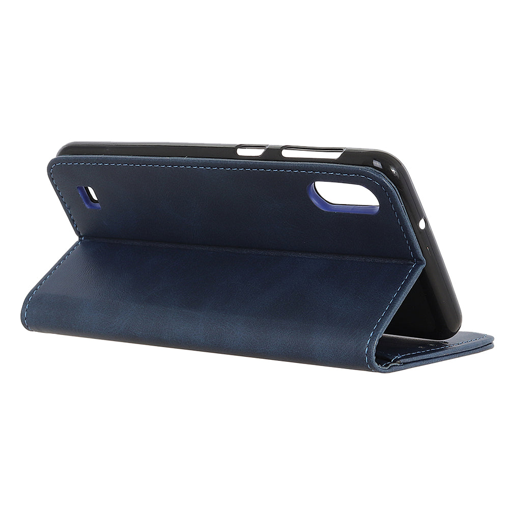 Auto-absorbed Split Leather Wallet Case for Samsung Galaxy A10