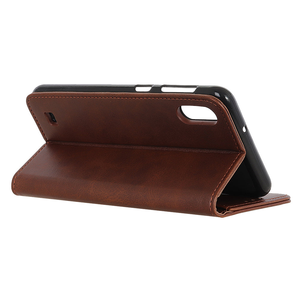 Auto-absorbed Split Leather Wallet Case for Samsung Galaxy A10
