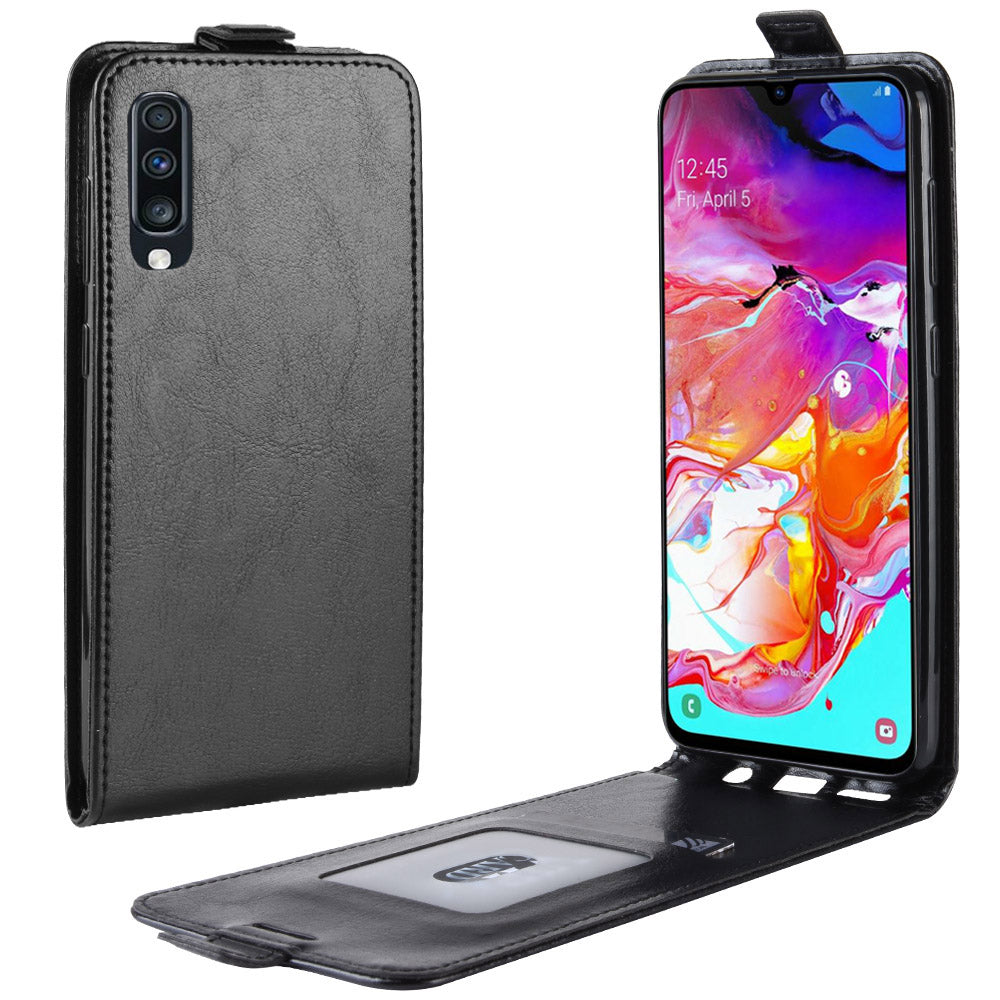 Crazy Horse Vertical Flip Leather Protective Case for Samsung Galaxy A70