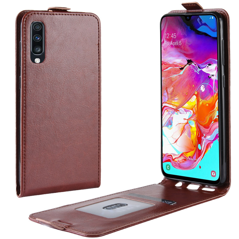 Crazy Horse Vertical Flip Leather Protective Case for Samsung Galaxy A70