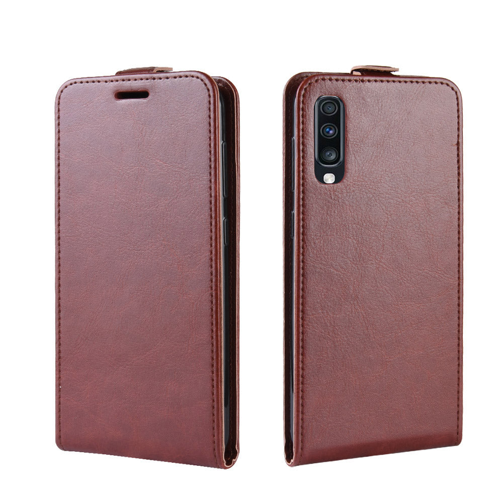 Crazy Horse Vertical Flip Leather Protective Case for Samsung Galaxy A70