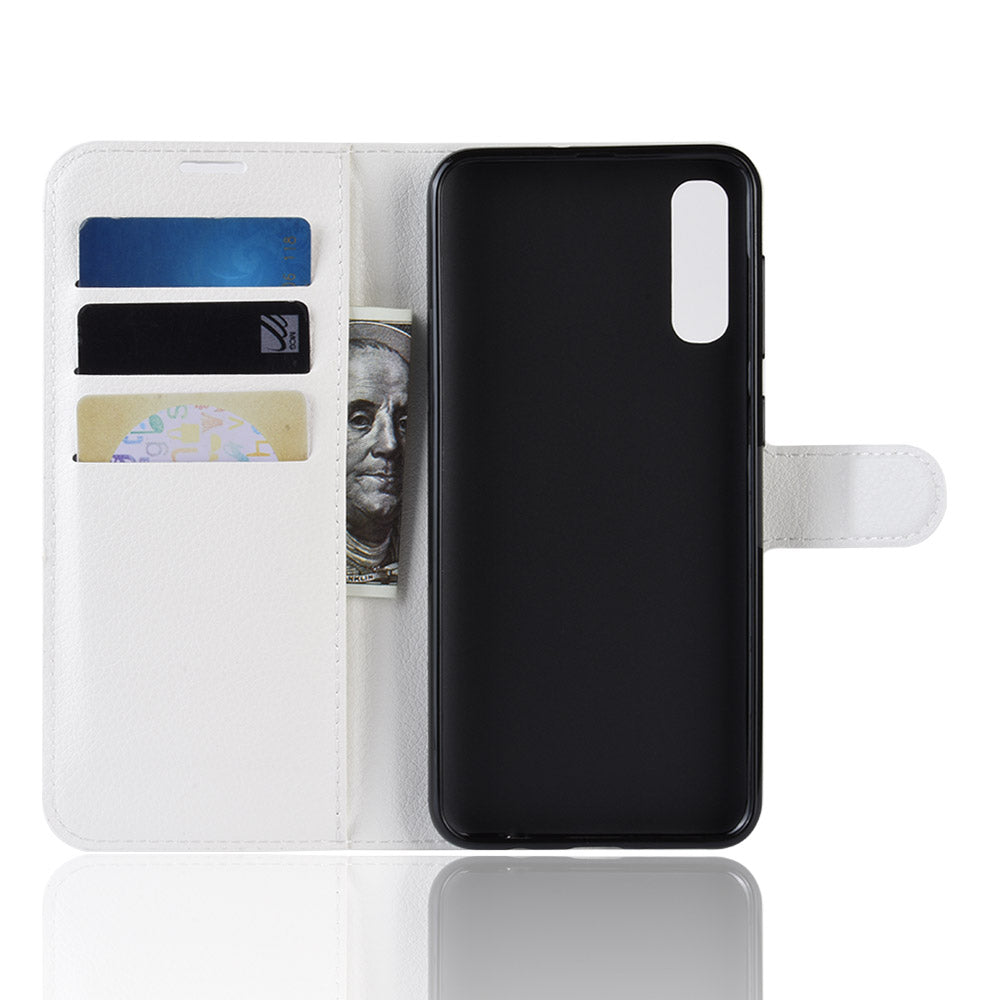 Litchi Skin PU Leather Magnetic Wallet Stand Case for Samsung Galaxy A70