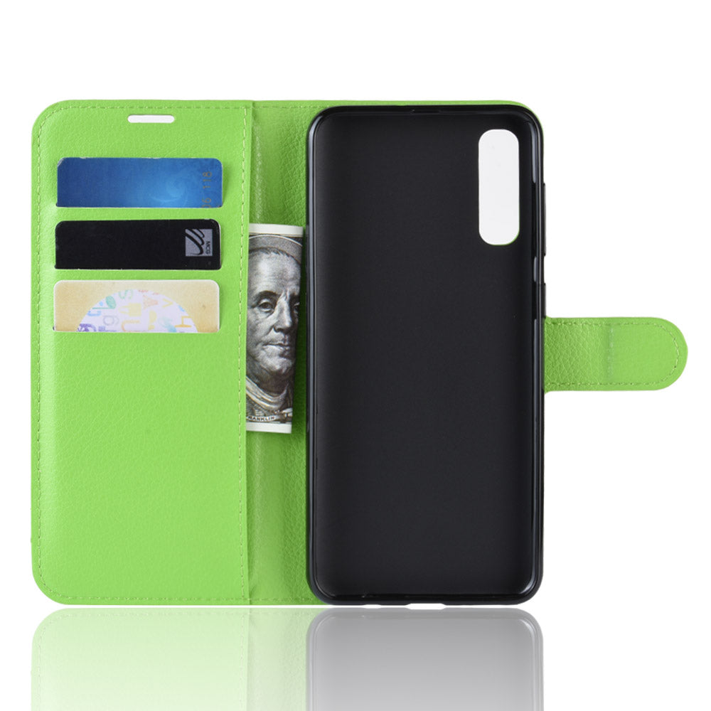 Litchi Skin PU Leather Magnetic Wallet Stand Case for Samsung Galaxy A70