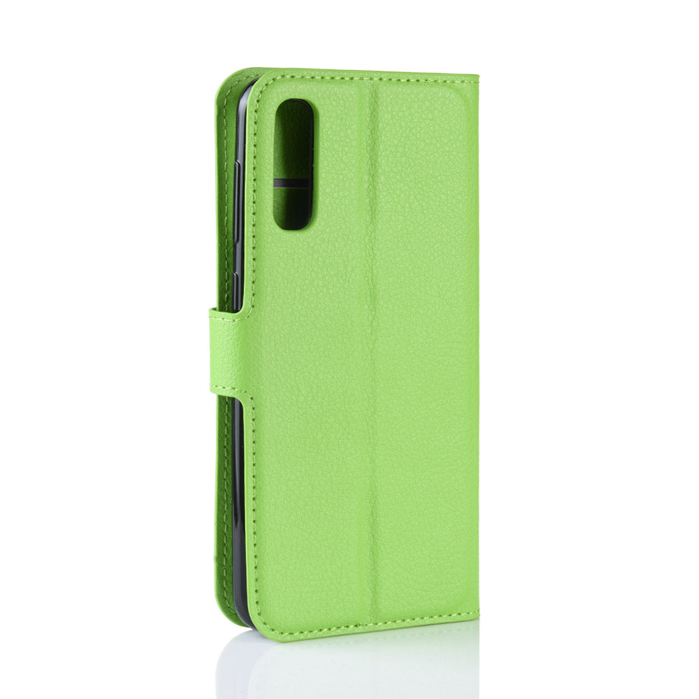 Litchi Skin PU Leather Magnetic Wallet Stand Case for Samsung Galaxy A70