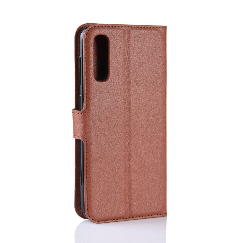 Litchi Skin PU Leather Magnetic Wallet Stand Case for Samsung Galaxy A70