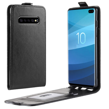 Crazy Horse Vertical Flip Leather Case with Card Slot for Samsung Galaxy S10 5G