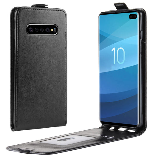 Crazy Horse Vertical Flip Leather Case with Card Slot for Samsung Galaxy S10 5G