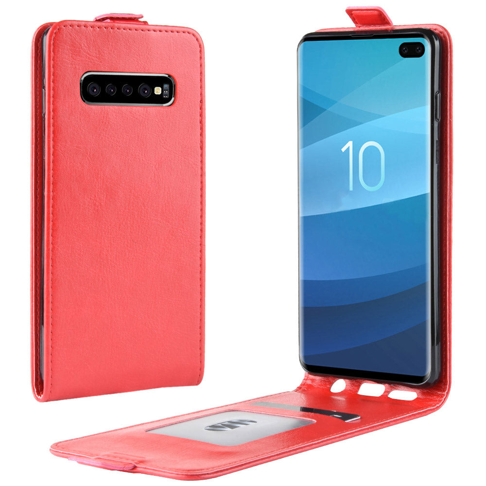 Crazy Horse Vertical Flip Leather Case with Card Slot for Samsung Galaxy S10 5G