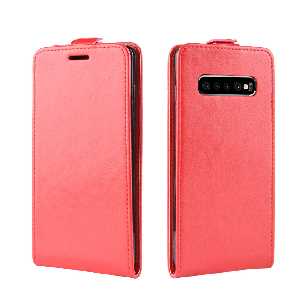 Crazy Horse Vertical Flip Leather Case with Card Slot for Samsung Galaxy S10 5G