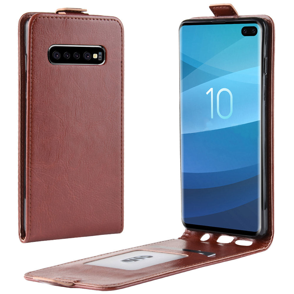 Crazy Horse Vertical Flip Leather Case with Card Slot for Samsung Galaxy S10 5G