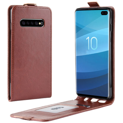 Crazy Horse Vertical Flip Leather Case with Card Slot for Samsung Galaxy S10 5G