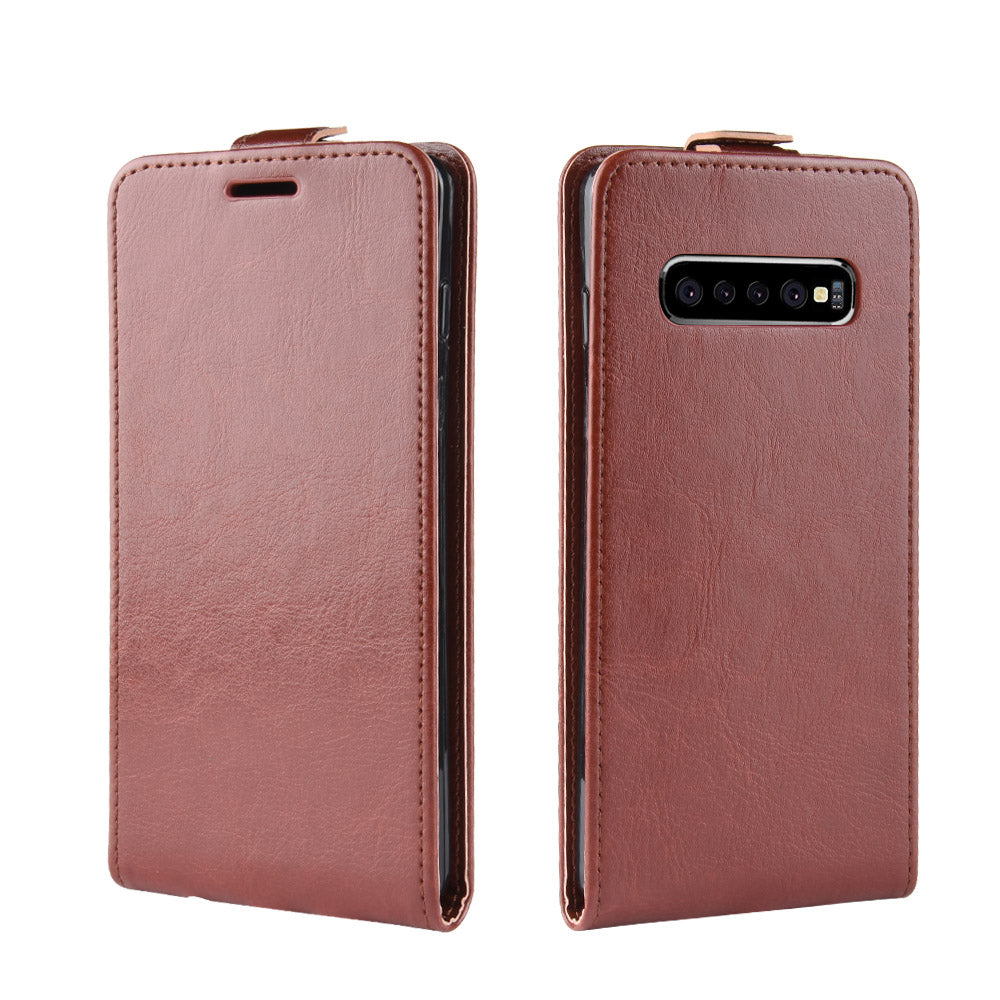 Crazy Horse Vertical Flip Leather Case with Card Slot for Samsung Galaxy S10 5G