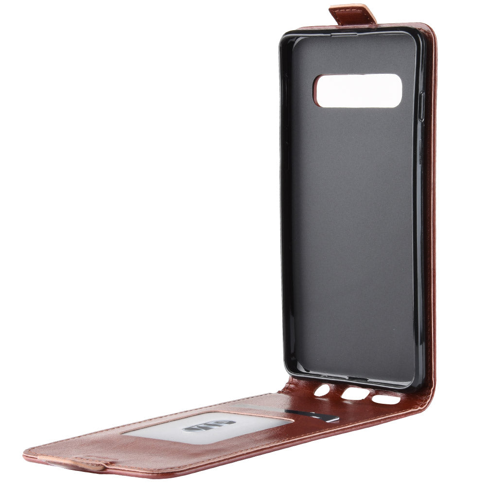Crazy Horse Vertical Flip Leather Case with Card Slot for Samsung Galaxy S10 5G