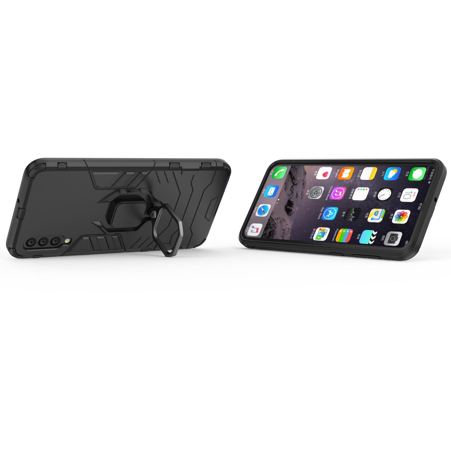 Cool Guard Ring Holder Kickstand PC TPU Hybrid Case for Samsung Galaxy A50 / A50s / A30s