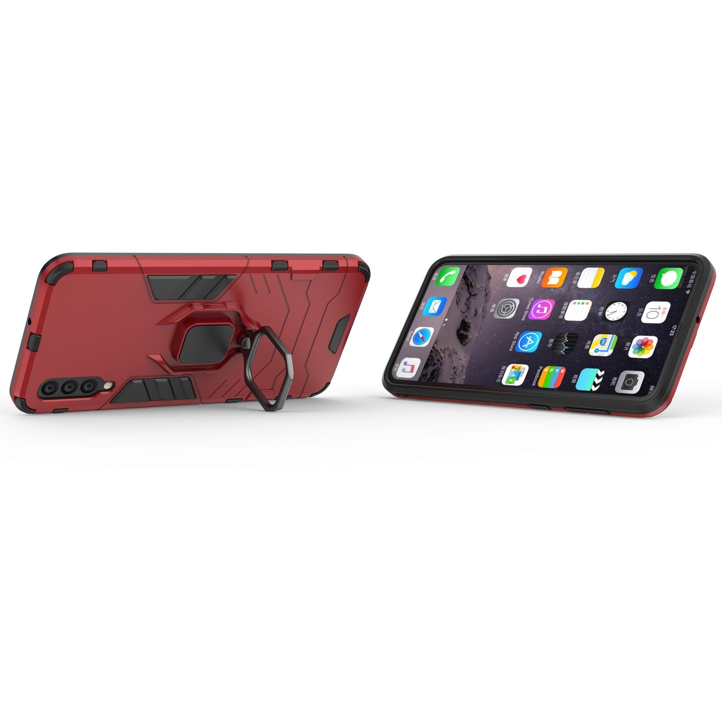 Cool Guard Ring Holder Kickstand PC TPU Hybrid Case for Samsung Galaxy A50 / A50s / A30s