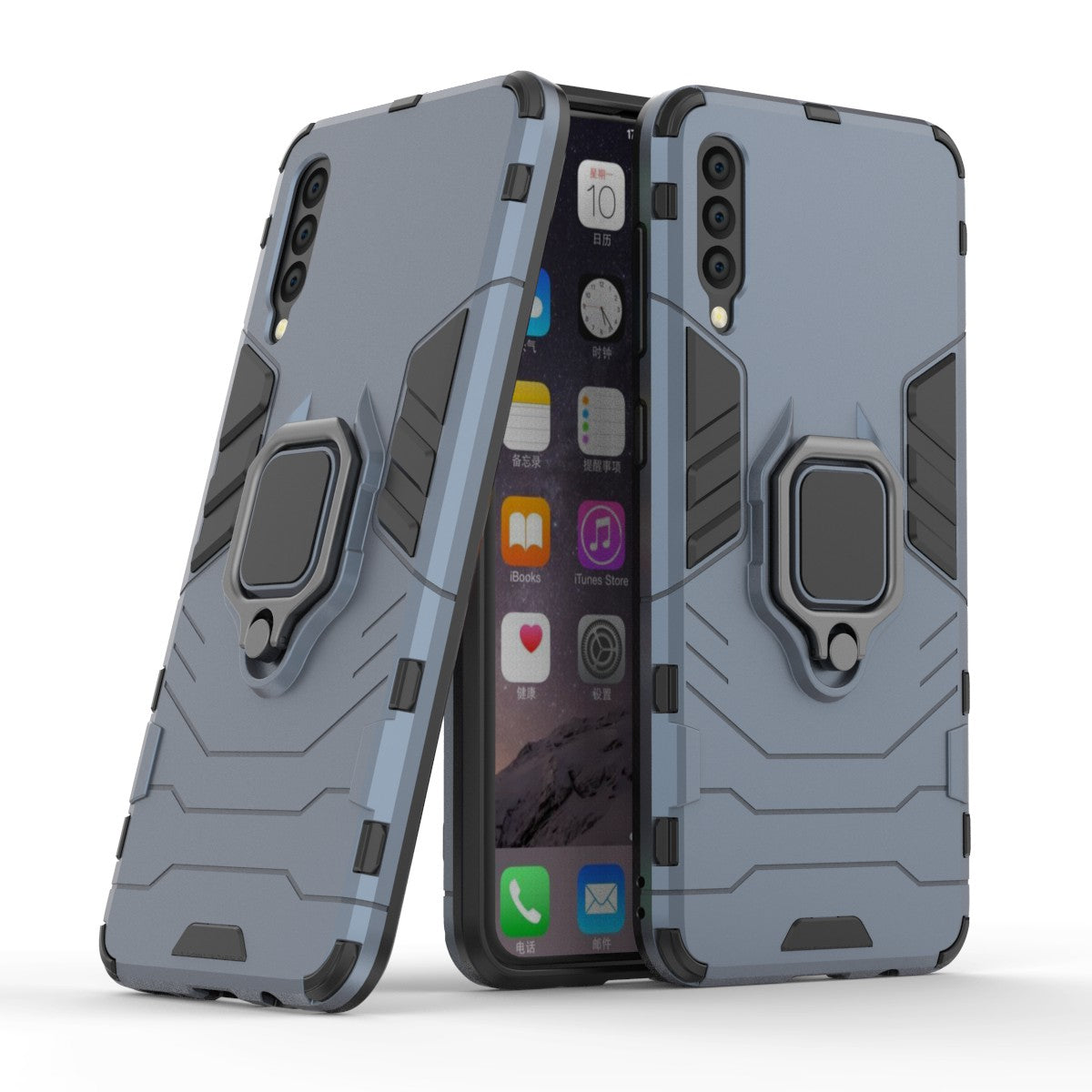 Cool Guard Ring Holder Kickstand PC TPU Hybrid Case for Samsung Galaxy A50 / A50s / A30s