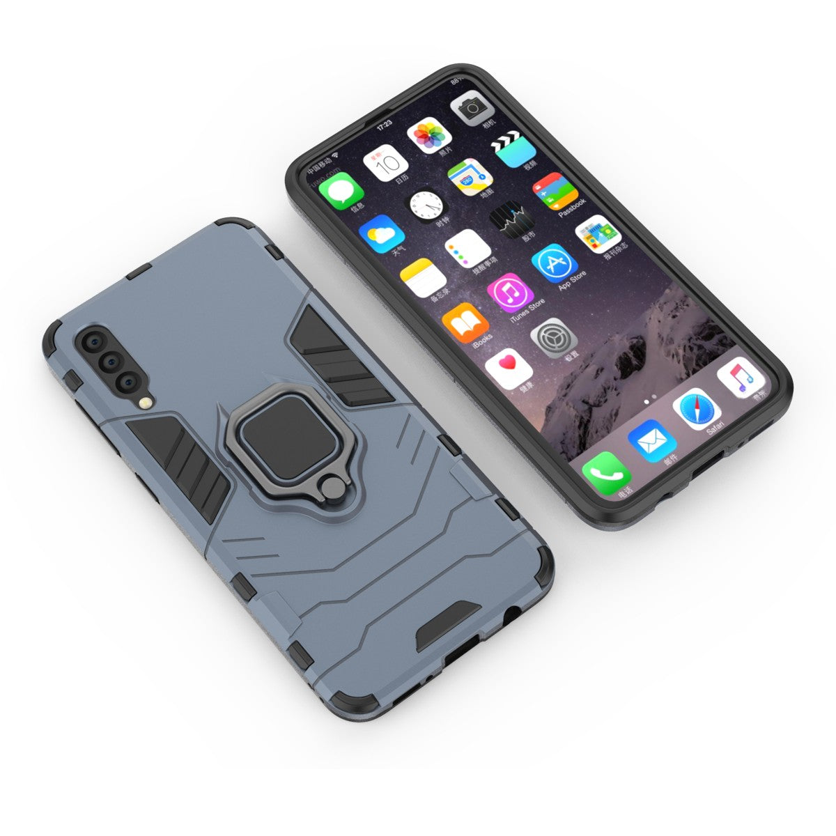 Cool Guard Ring Holder Kickstand PC TPU Hybrid Case for Samsung Galaxy A50 / A50s / A30s