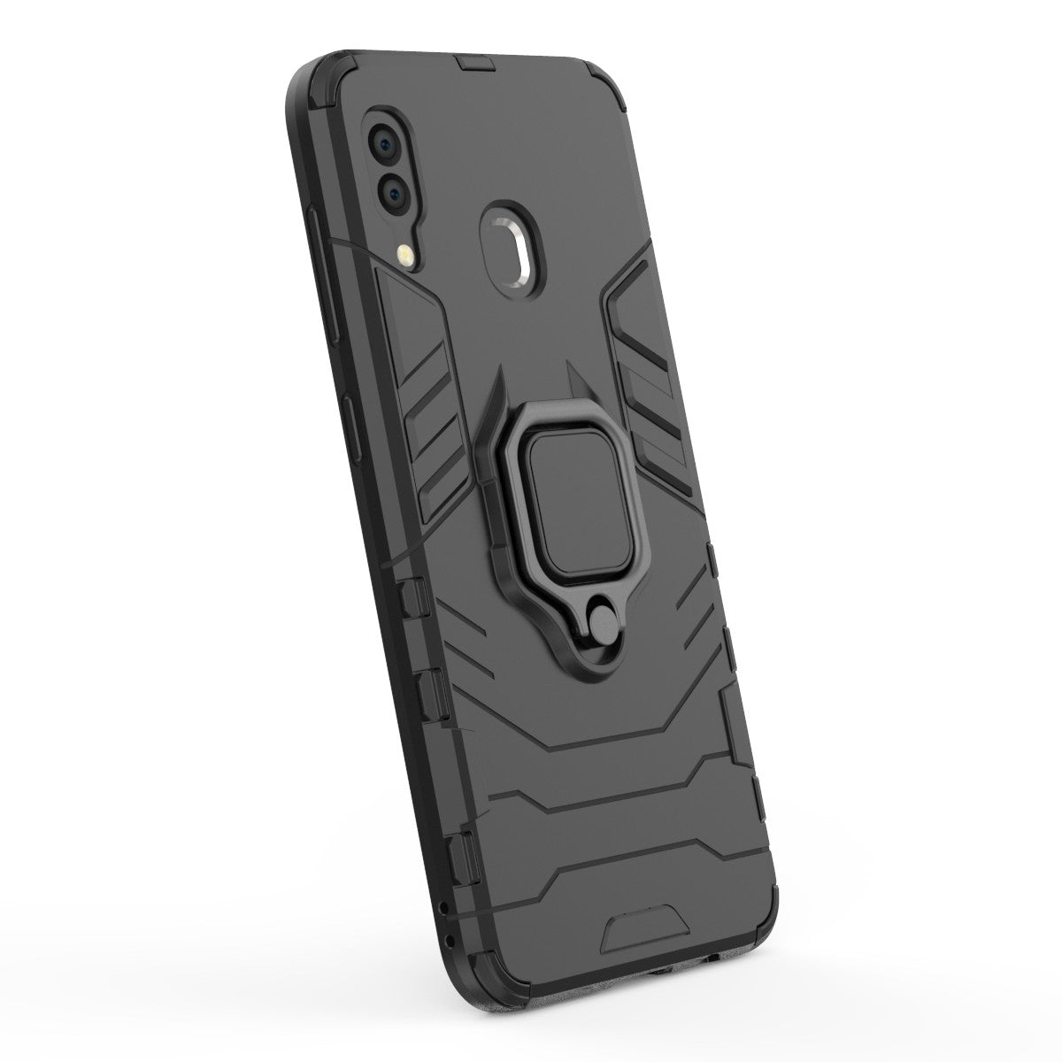 Cool Guard Ring Holder Kickstand PC TPU Hybrid Case for Samsung Galaxy A30 / A20