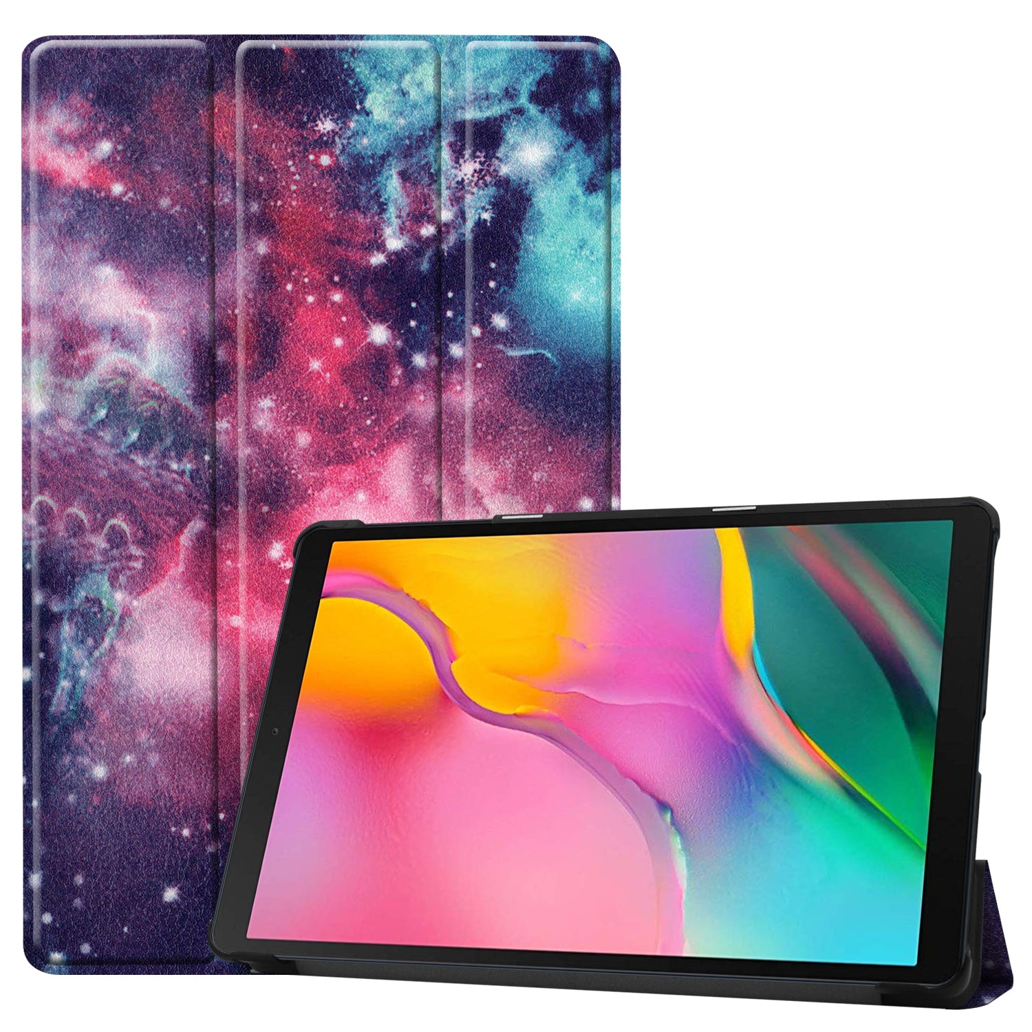 Pattern Printing Wear-resistant PU Leather Tri-fold Stand Auto Wake/Sleep Case for Samsung Galaxy Tab A 10.1 (2019) SM-T510 (Wi-Fi)/SM-T515 (LTE)