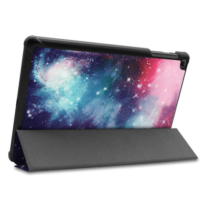 Pattern Printing Wear-resistant PU Leather Tri-fold Stand Auto Wake/Sleep Case for Samsung Galaxy Tab A 10.1 (2019) SM-T510 (Wi-Fi)/SM-T515 (LTE)