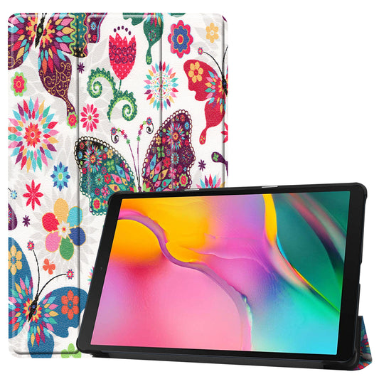 Pattern Printing Wear-resistant PU Leather Tri-fold Stand Auto Wake/Sleep Case for Samsung Galaxy Tab A 10.1 (2019) SM-T510 (Wi-Fi)/SM-T515 (LTE)