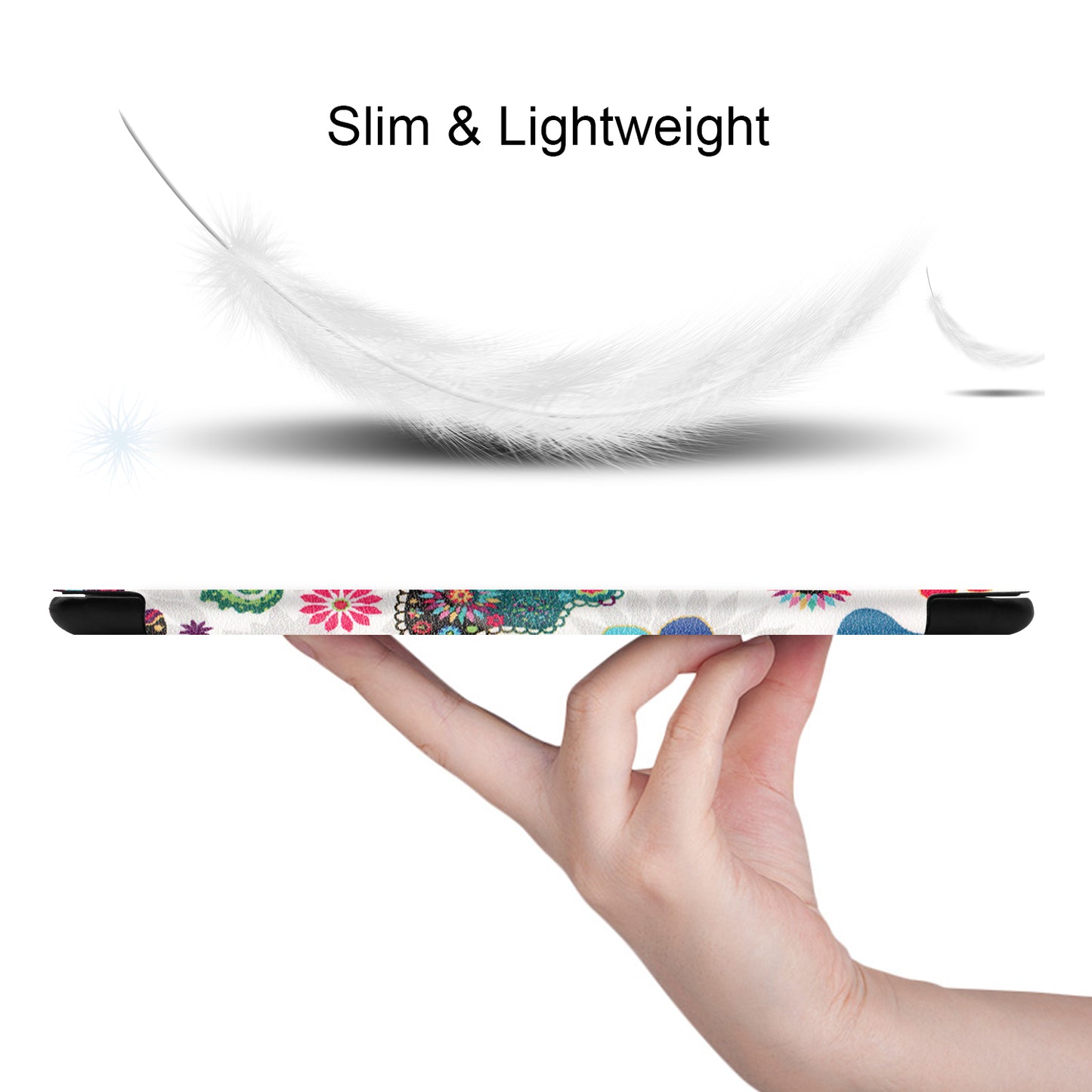 Pattern Printing Wear-resistant PU Leather Tri-fold Stand Auto Wake/Sleep Case for Samsung Galaxy Tab A 10.1 (2019) SM-T510 (Wi-Fi)/SM-T515 (LTE)