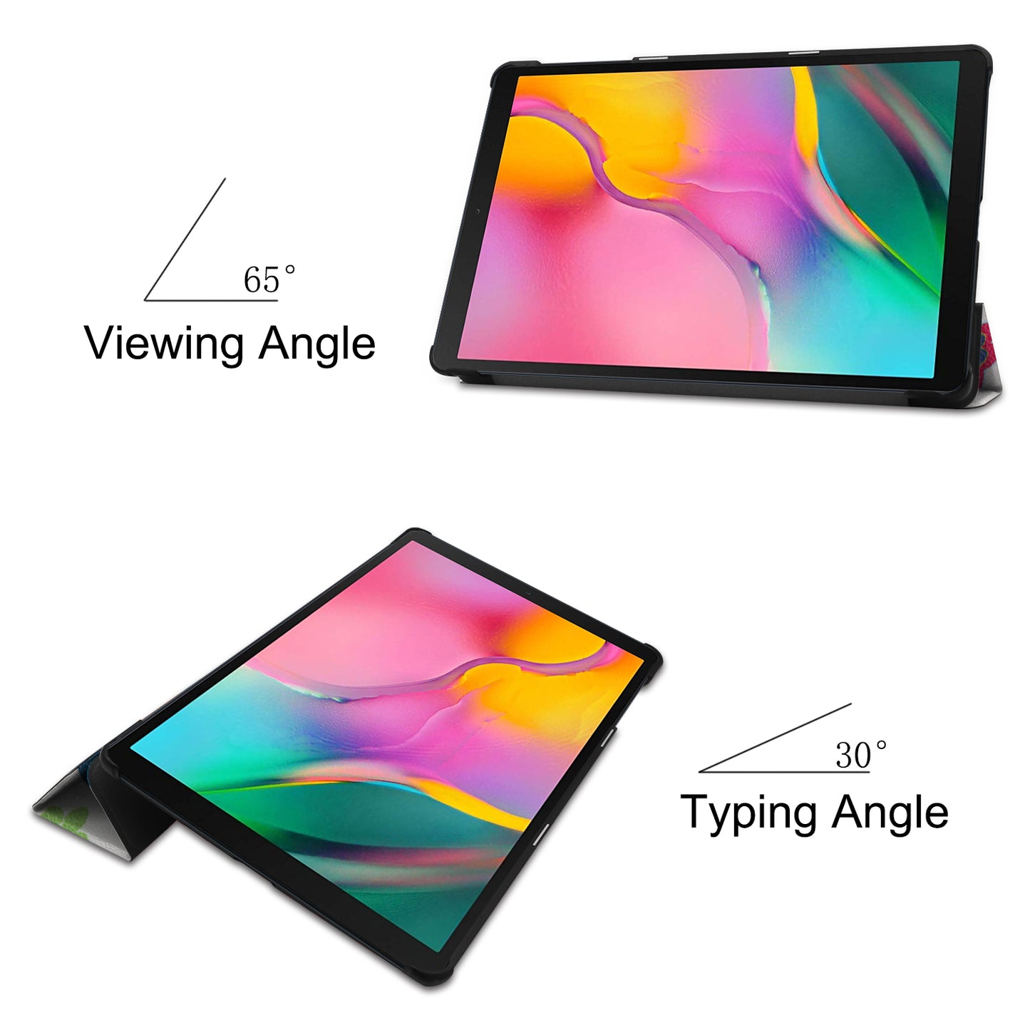 Pattern Printing Wear-resistant PU Leather Tri-fold Stand Auto Wake/Sleep Case for Samsung Galaxy Tab A 10.1 (2019) SM-T510 (Wi-Fi)/SM-T515 (LTE)