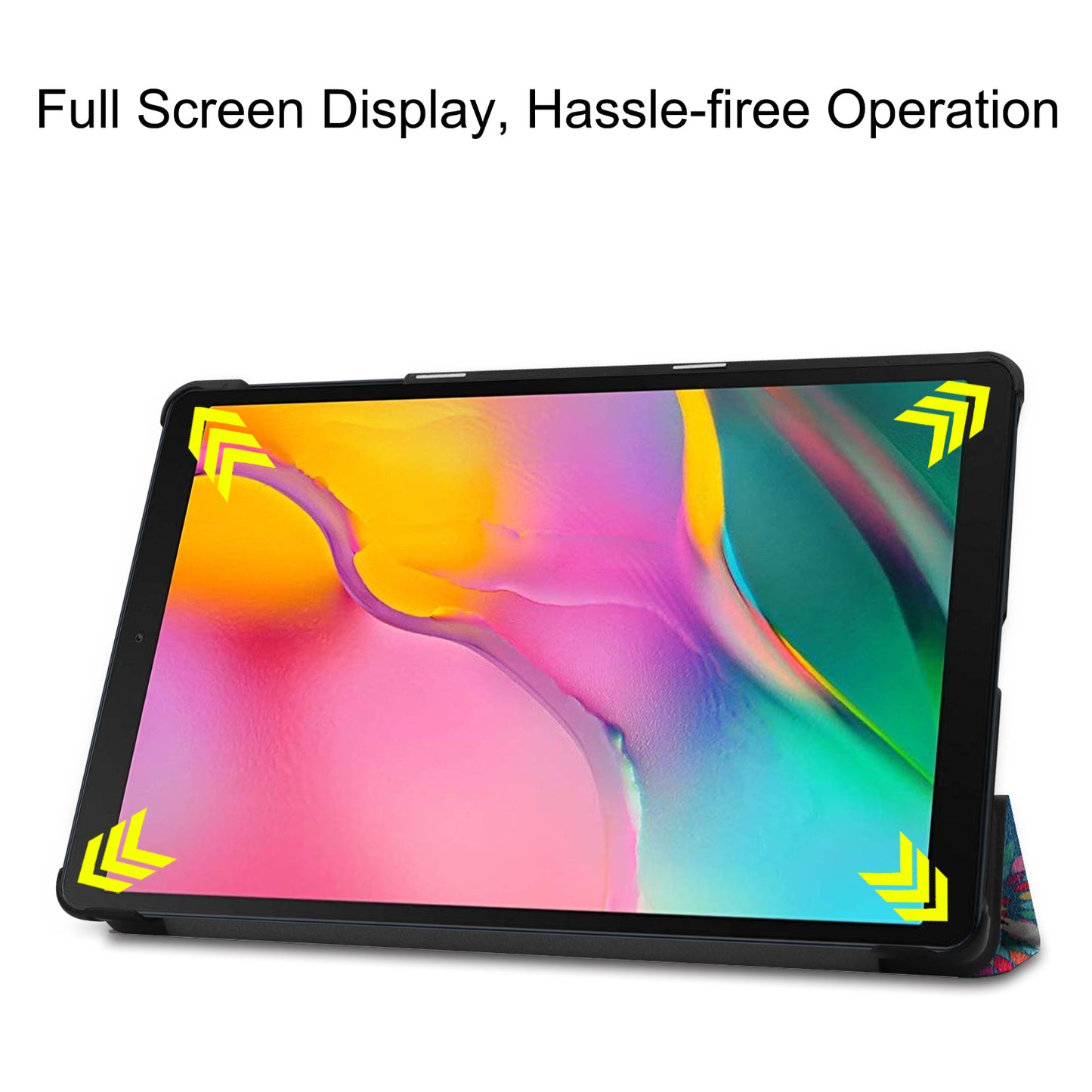 Pattern Printing Wear-resistant PU Leather Tri-fold Stand Auto Wake/Sleep Case for Samsung Galaxy Tab A 10.1 (2019) SM-T510 (Wi-Fi)/SM-T515 (LTE)
