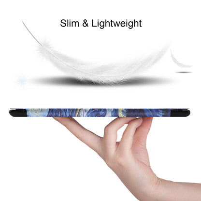Pattern Printing Wear-resistant PU Leather Tri-fold Stand Auto Wake/Sleep Case for Samsung Galaxy Tab A 10.1 (2019) SM-T510 (Wi-Fi)/SM-T515 (LTE)