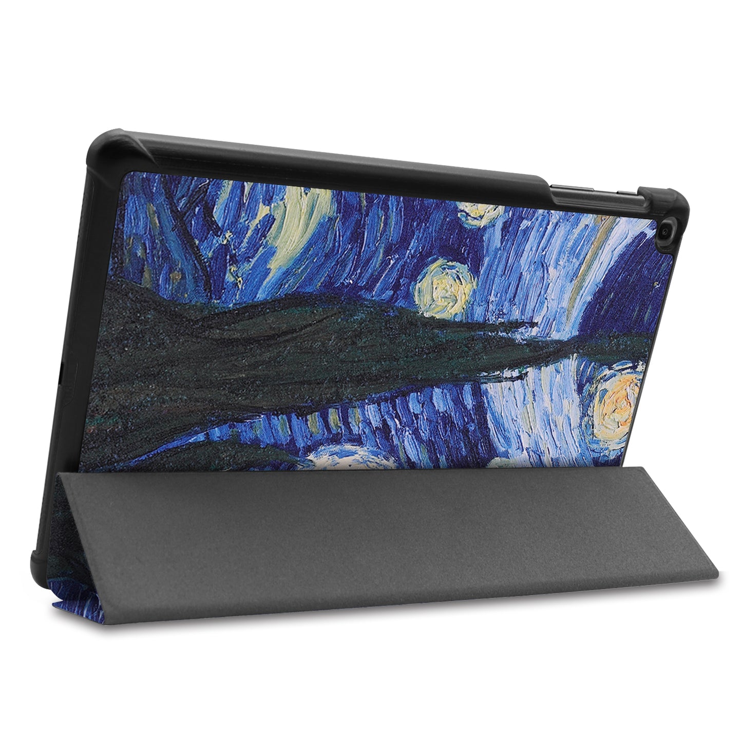 Pattern Printing Wear-resistant PU Leather Tri-fold Stand Auto Wake/Sleep Case for Samsung Galaxy Tab A 10.1 (2019) SM-T510 (Wi-Fi)/SM-T515 (LTE)