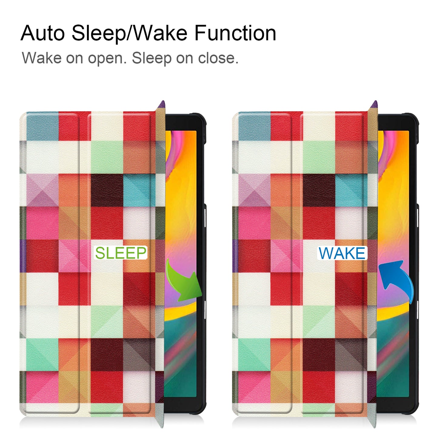 Pattern Printing Wear-resistant PU Leather Tri-fold Stand Auto Wake/Sleep Case for Samsung Galaxy Tab A 10.1 (2019) SM-T510 (Wi-Fi)/SM-T515 (LTE)
