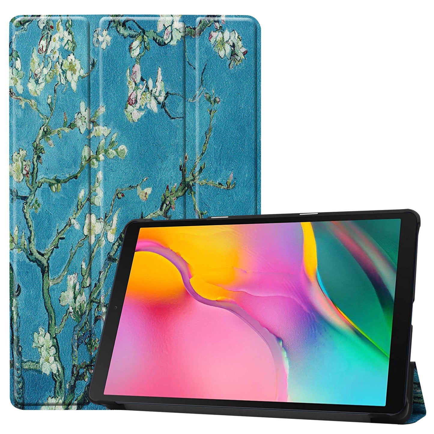 Pattern Printing Wear-resistant PU Leather Tri-fold Stand Auto Wake/Sleep Case for Samsung Galaxy Tab A 10.1 (2019) SM-T510 (Wi-Fi)/SM-T515 (LTE)