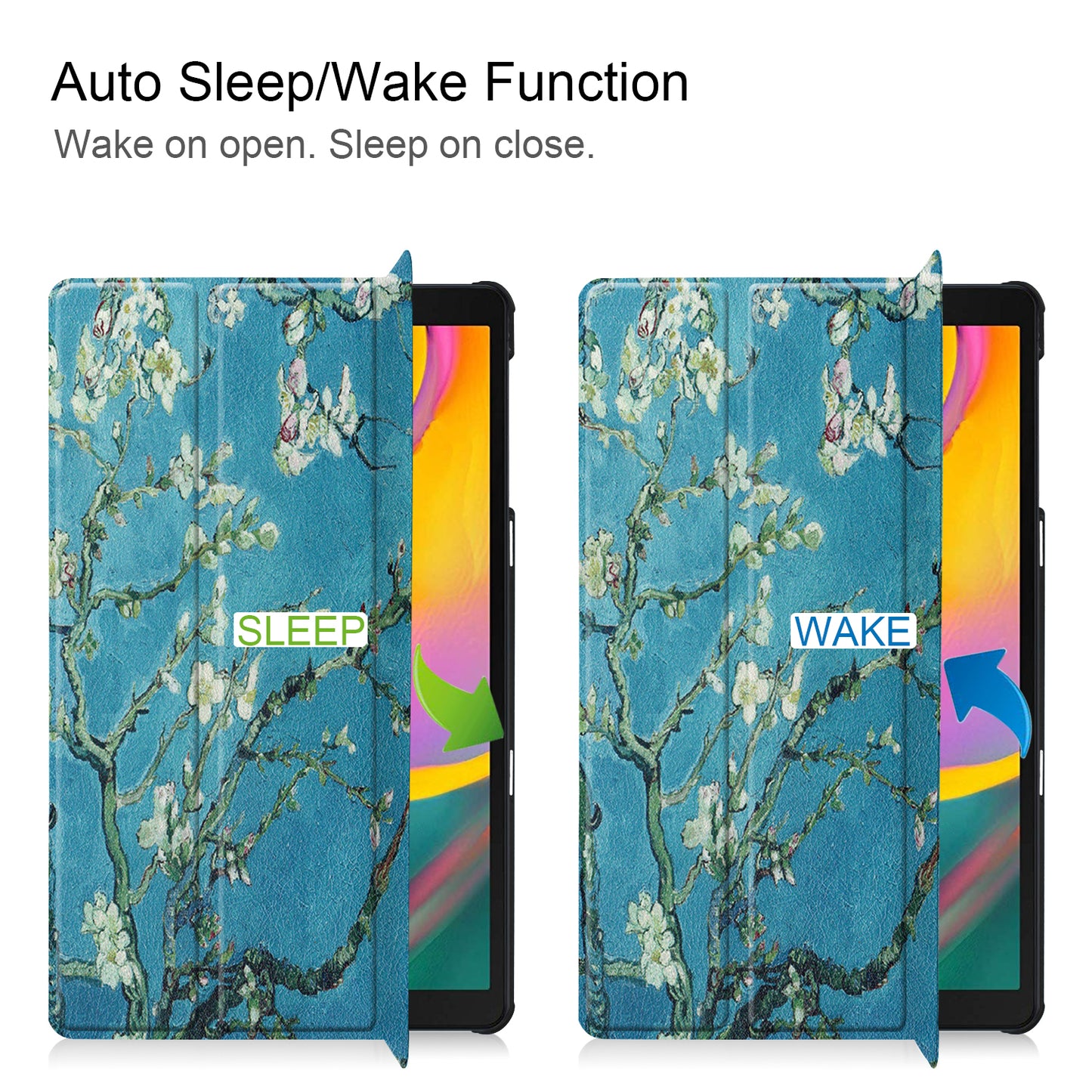 Pattern Printing Wear-resistant PU Leather Tri-fold Stand Auto Wake/Sleep Case for Samsung Galaxy Tab A 10.1 (2019) SM-T510 (Wi-Fi)/SM-T515 (LTE)