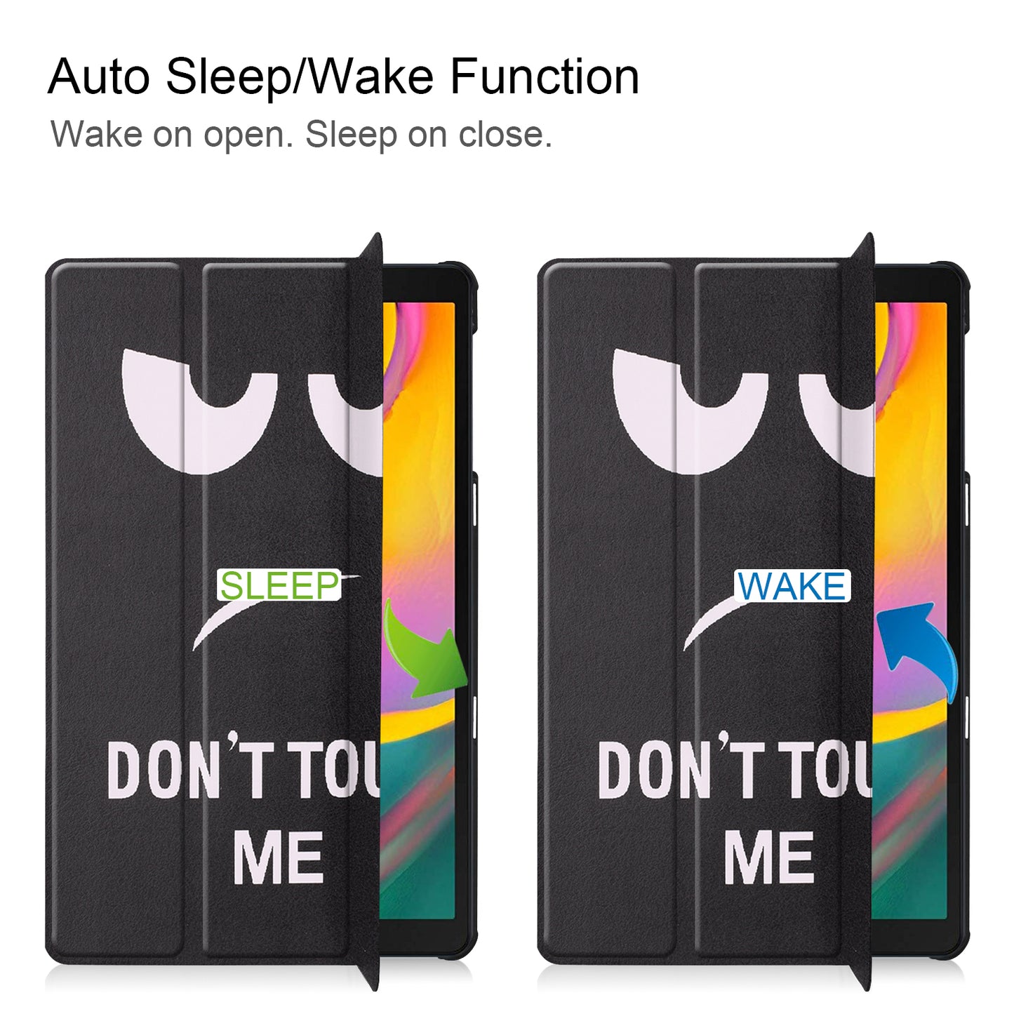 Pattern Printing Wear-resistant PU Leather Tri-fold Stand Auto Wake/Sleep Case for Samsung Galaxy Tab A 10.1 (2019) SM-T510 (Wi-Fi)/SM-T515 (LTE)