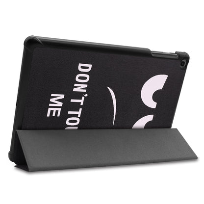 Pattern Printing Wear-resistant PU Leather Tri-fold Stand Auto Wake/Sleep Case for Samsung Galaxy Tab A 10.1 (2019) SM-T510 (Wi-Fi)/SM-T515 (LTE)